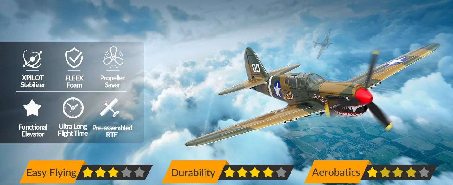 Volantex Spitfire RC Plane 2.4G 4CH Warbird – 400mm RTF