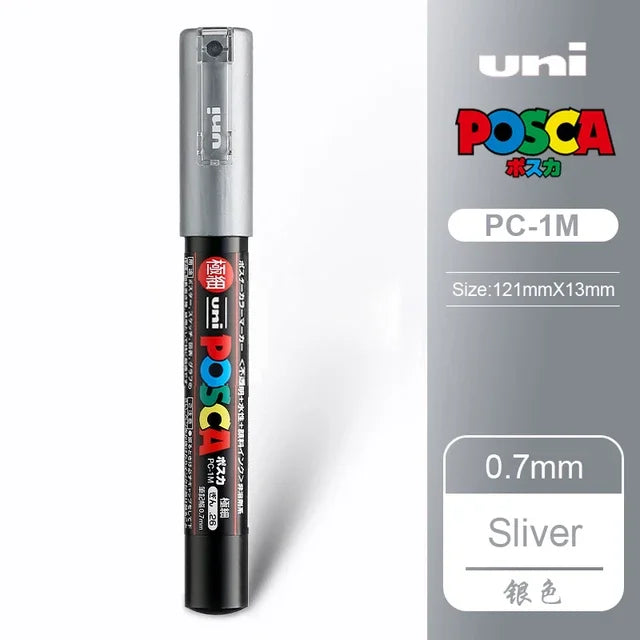 UNI POSCA Acrylic Paint Marker Set – PC-1M/3M/5M Quick-Dry Permanent Pens for Art, Graffiti & Crafts
