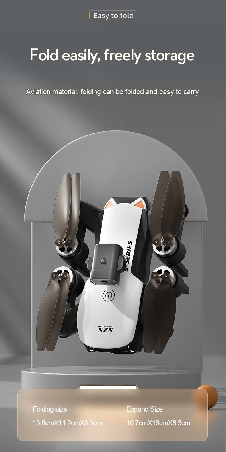 S2S Mini Drone 4K/8K HD Camera Foldable Quadcopter with Obstacle Avoidance