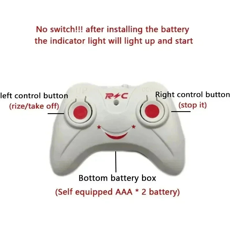 Mini RC Drone – Rechargeable, Safe & Fall-Resistant (No Battery)