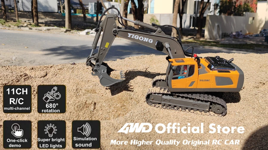 4WD RC Excavator Dump Truck Bulldozer Toy – Construction Vehicle