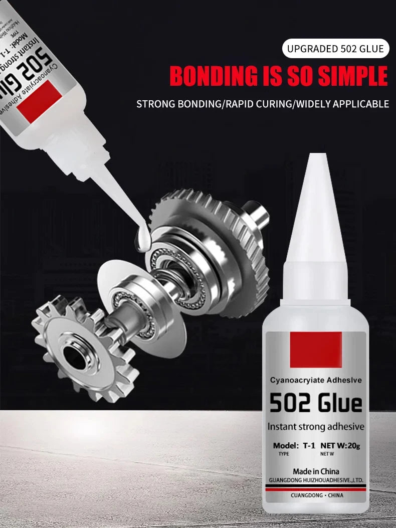 LOOLIFL Super Glue 502 – Instant Quick-Drying Strong Bond Adhesive for Leather, Rubber, Wood & Metal (1–5pcs)