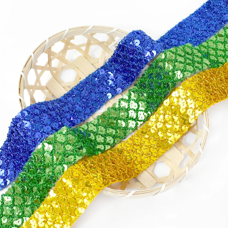 2–10M Sequin Ribbon Lace Trim – DIY Sewing & Wedding Decor