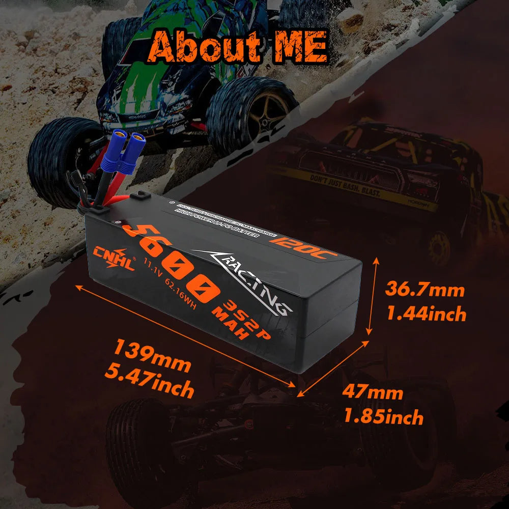 CNHL Lipo Battery 3S/4S 5600-8000mAh 11.1V/14.8V Hard Case with T EC5 Plug