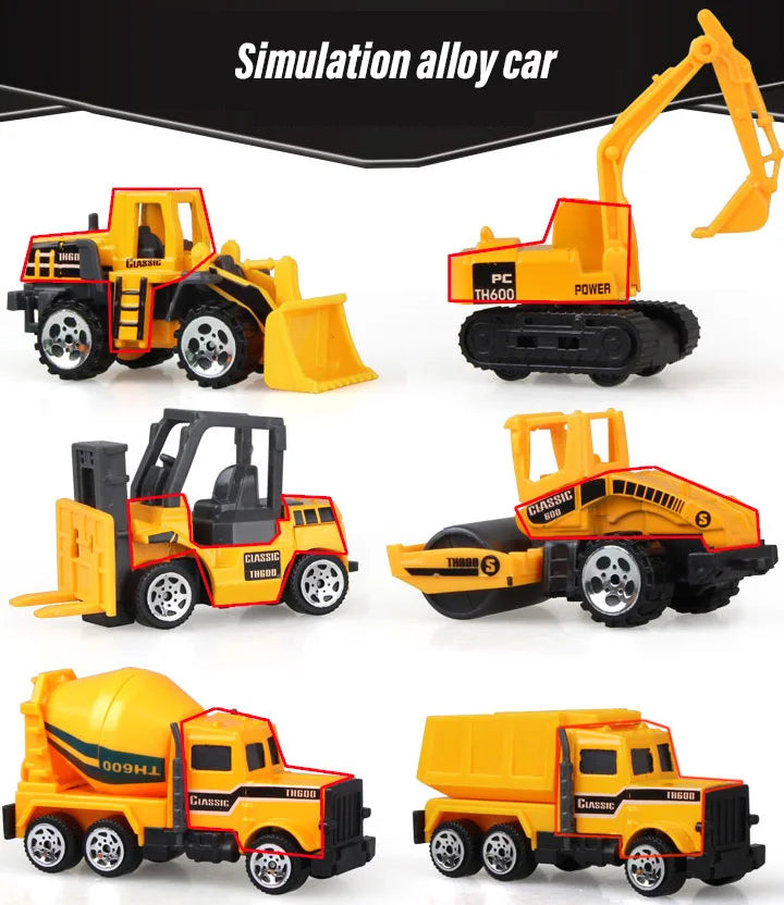 10-in-1 Construction Truck Toy Set – Die-Cast Vehicles for Kids