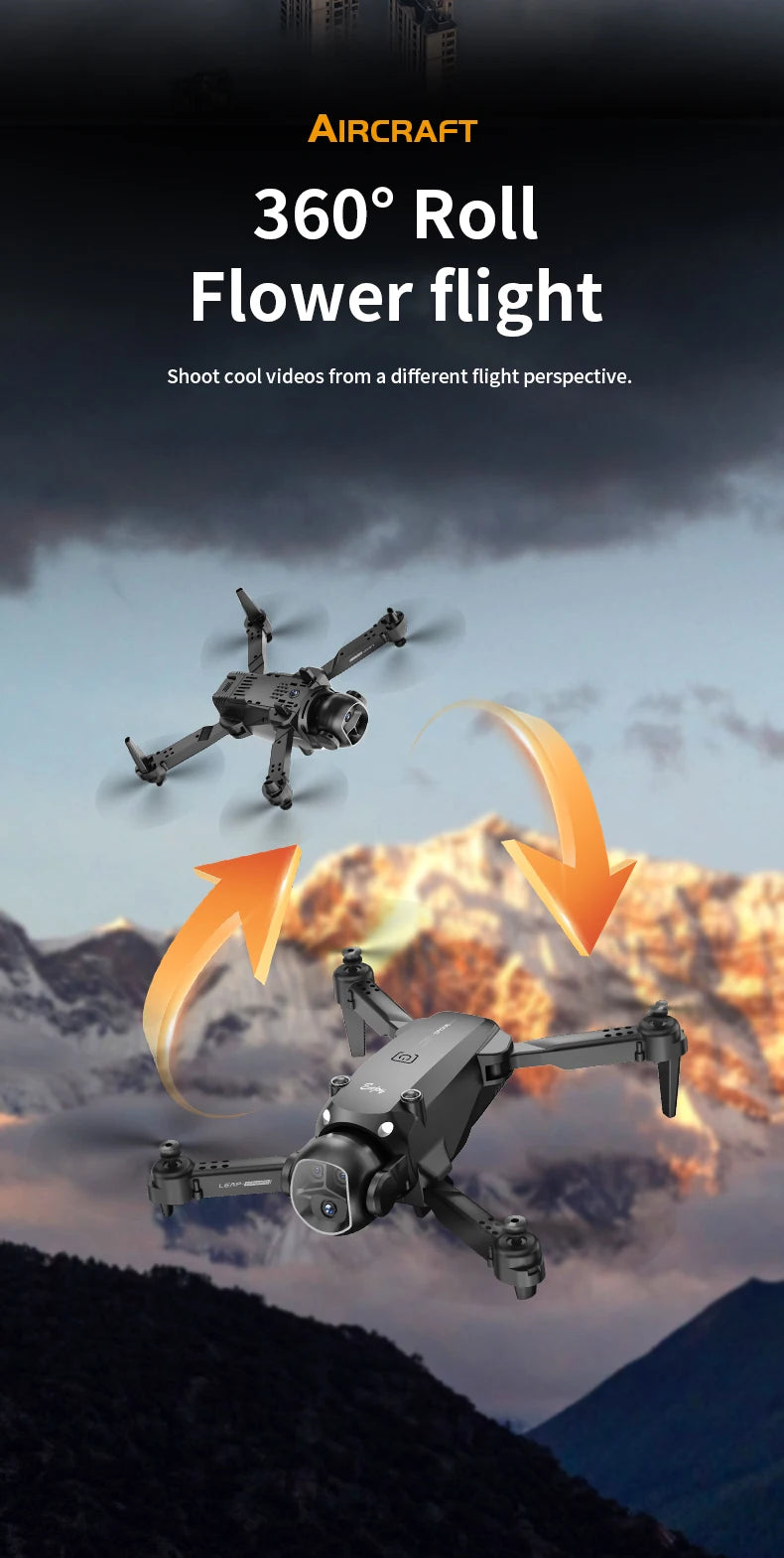 H20 Foldable RC Drone – Four-Axis Flying Toy with Dual Lens & Optical Flow Hover