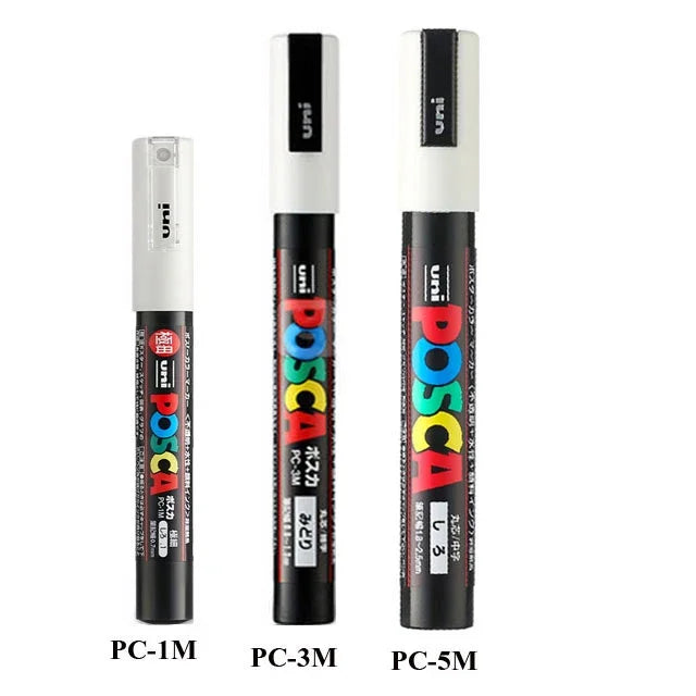 UNI POSCA Acrylic Paint Marker Set – PC-1M/3M/5M Quick-Dry Permanent Pens for Art, Graffiti & Crafts