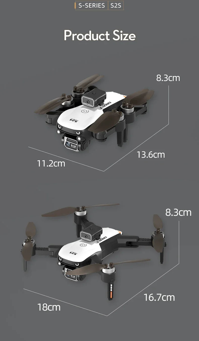 S2S Mini Drone 4K/8K HD Camera Foldable Quadcopter with Obstacle Avoidance