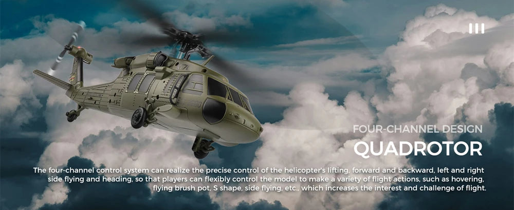 WLtoys K170 RC Helicopter Black Hawk 4CH Dual Brushless