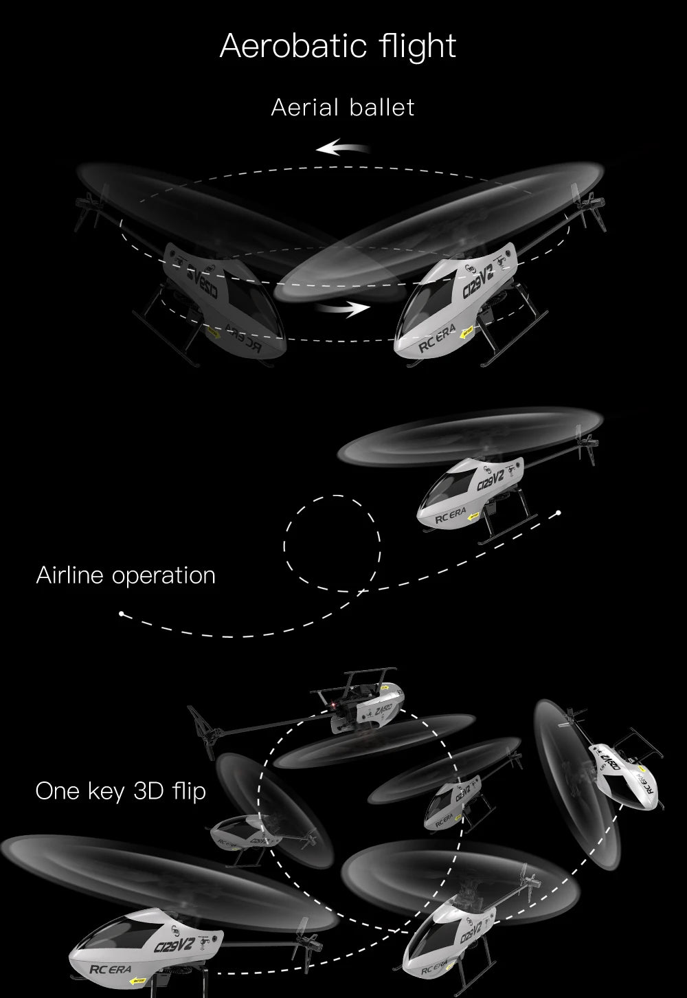 ERA C129V2 RC Helicopter 2.4GHz RTF with 6-Axis Gyro & 3D Flip