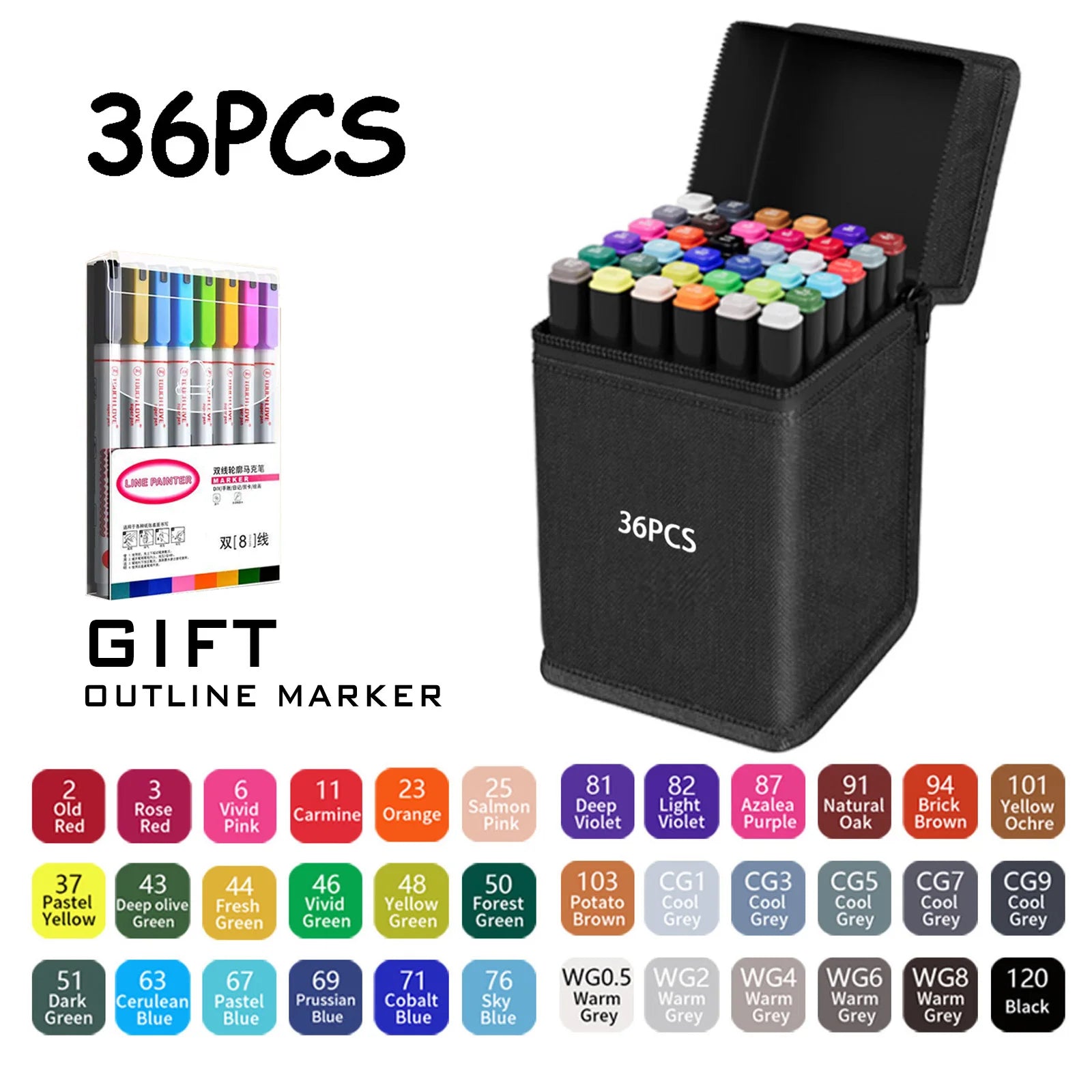 Double Tip Permanent Art Marker Pens – 24–168 Colors