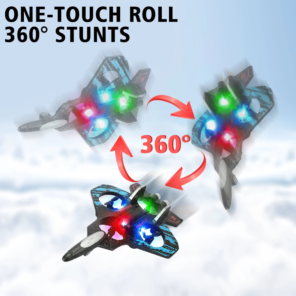 2.4G EPP RC Fighter Plane Glider with Lights – Stunt Aircraft