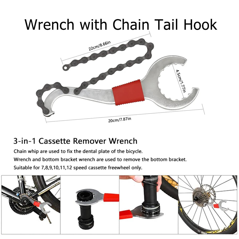 Bicycle Repair Tool Kit – Chain Breaker, Crank Puller, Pedal Remover, Bike Tools Set for MTB & Road Cycling