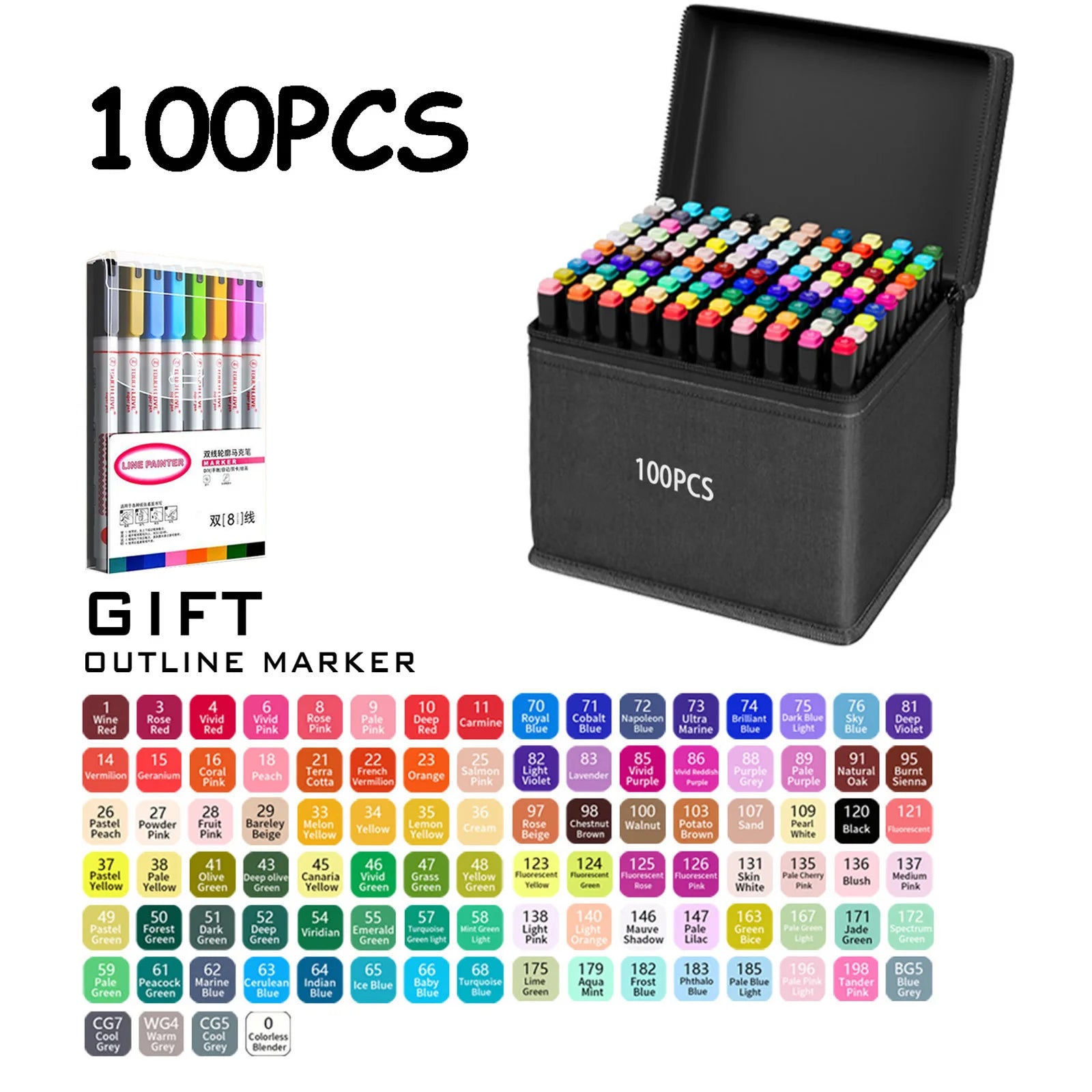 Double Tip Permanent Art Marker Pens – 24–168 Colors