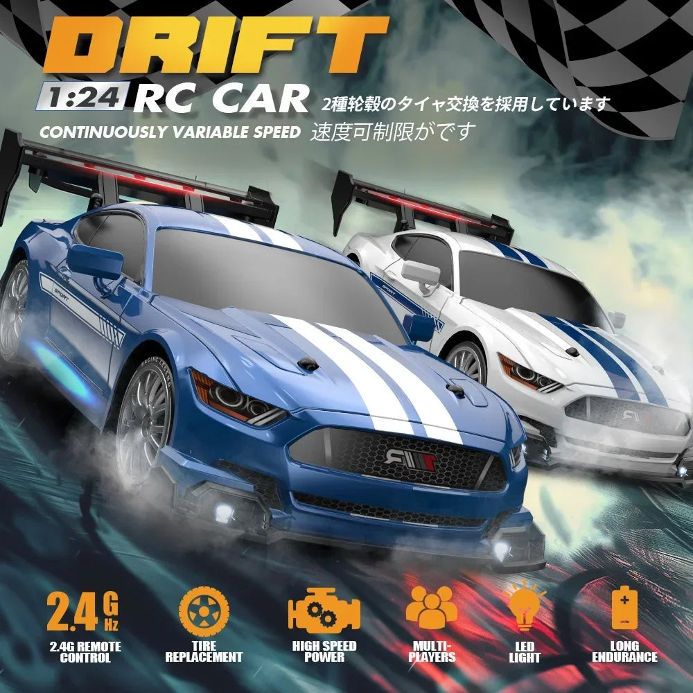 1/24 RC Drift Car 4WD 30km/h with LED Lights – High Speed
