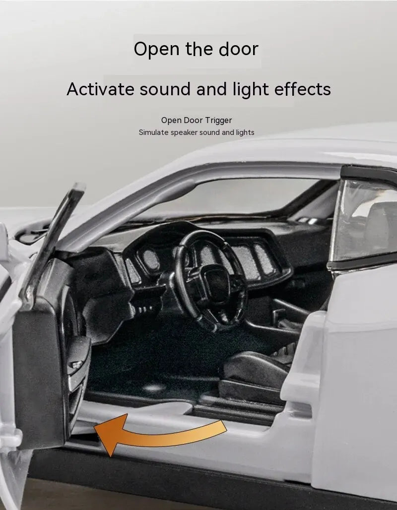 1:32 Dodge Challenger Hellcat Die-Cast Toy Car – Pull Back with Sound & Light