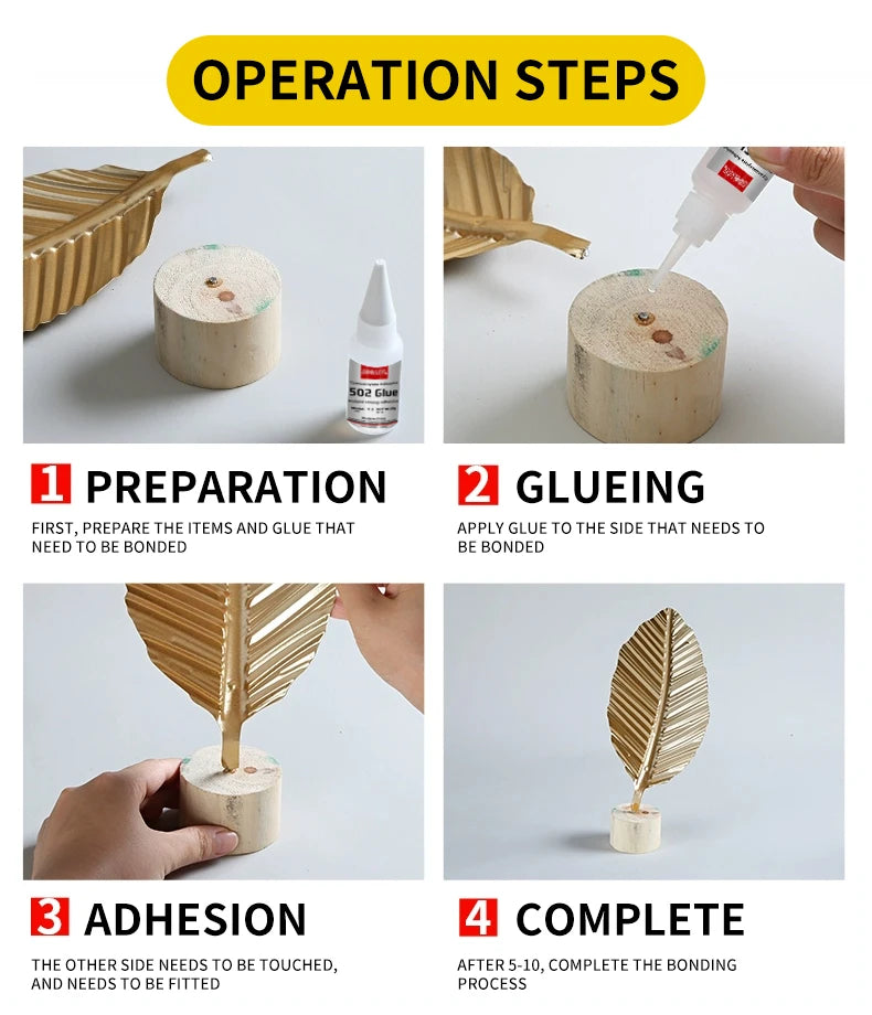 LOOLIFL Super Glue 502 – Instant Quick-Drying Strong Bond Adhesive for Leather, Rubber, Wood & Metal (1–5pcs)