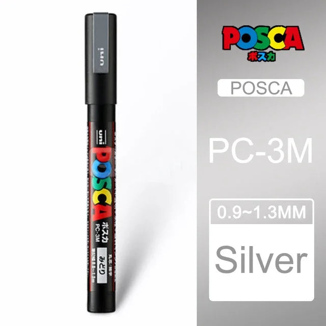 UNI POSCA Acrylic Paint Marker Set – PC-1M/3M/5M Quick-Dry Permanent Pens for Art, Graffiti & Crafts