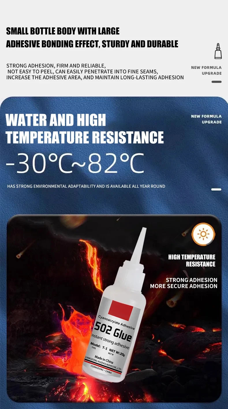 LOOLIFL Super Glue 502 – Instant Quick-Drying Strong Bond Adhesive for Leather, Rubber, Wood & Metal (1–5pcs)