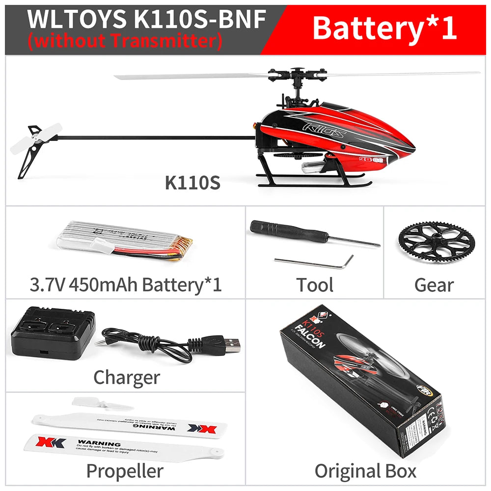 Wltoys XK K110S 6CH RC Helicopter with Brushless Motor & 3D/6G System