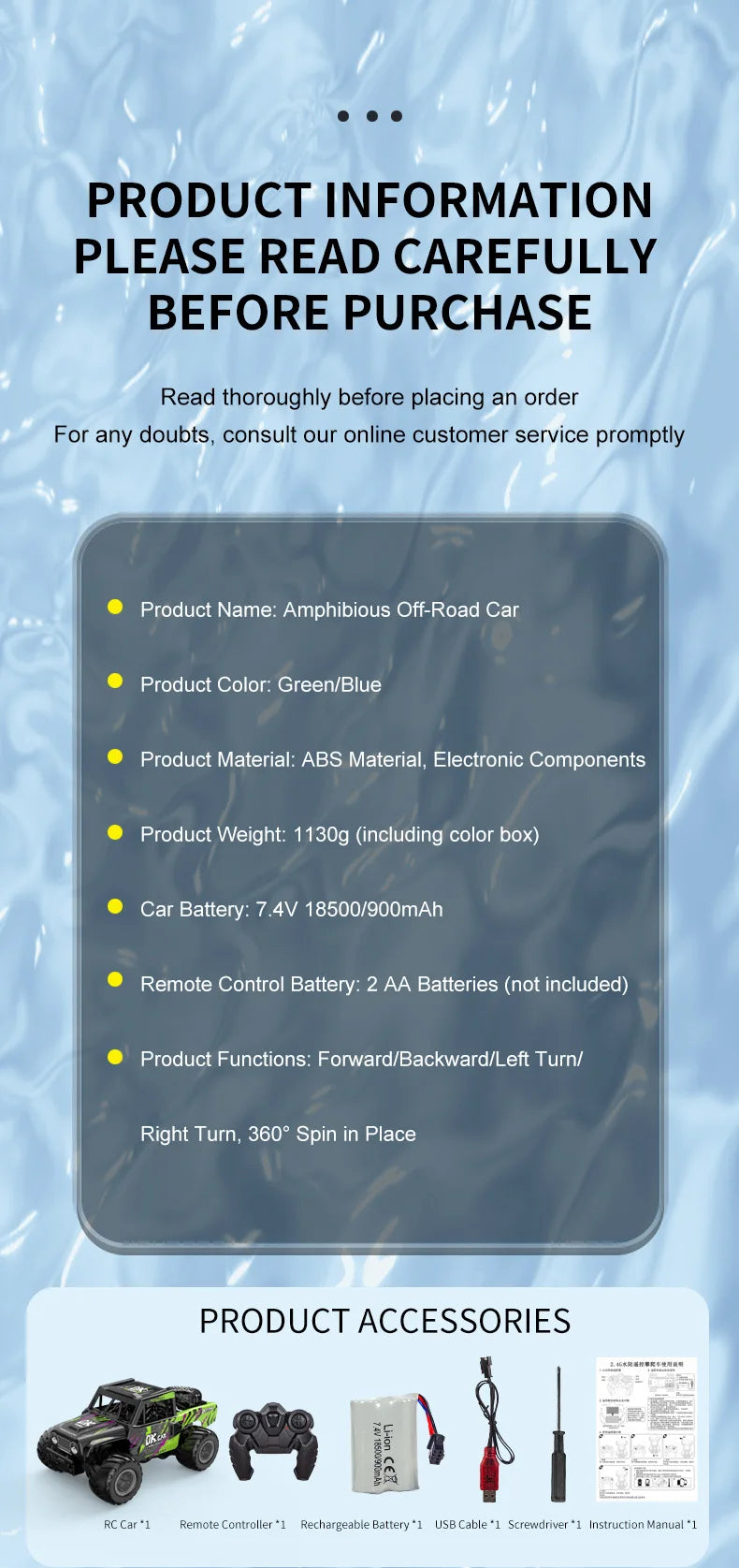 JJRC Q191 RC Car Waterproof 4WD All-Terrain Off-Road Buggy