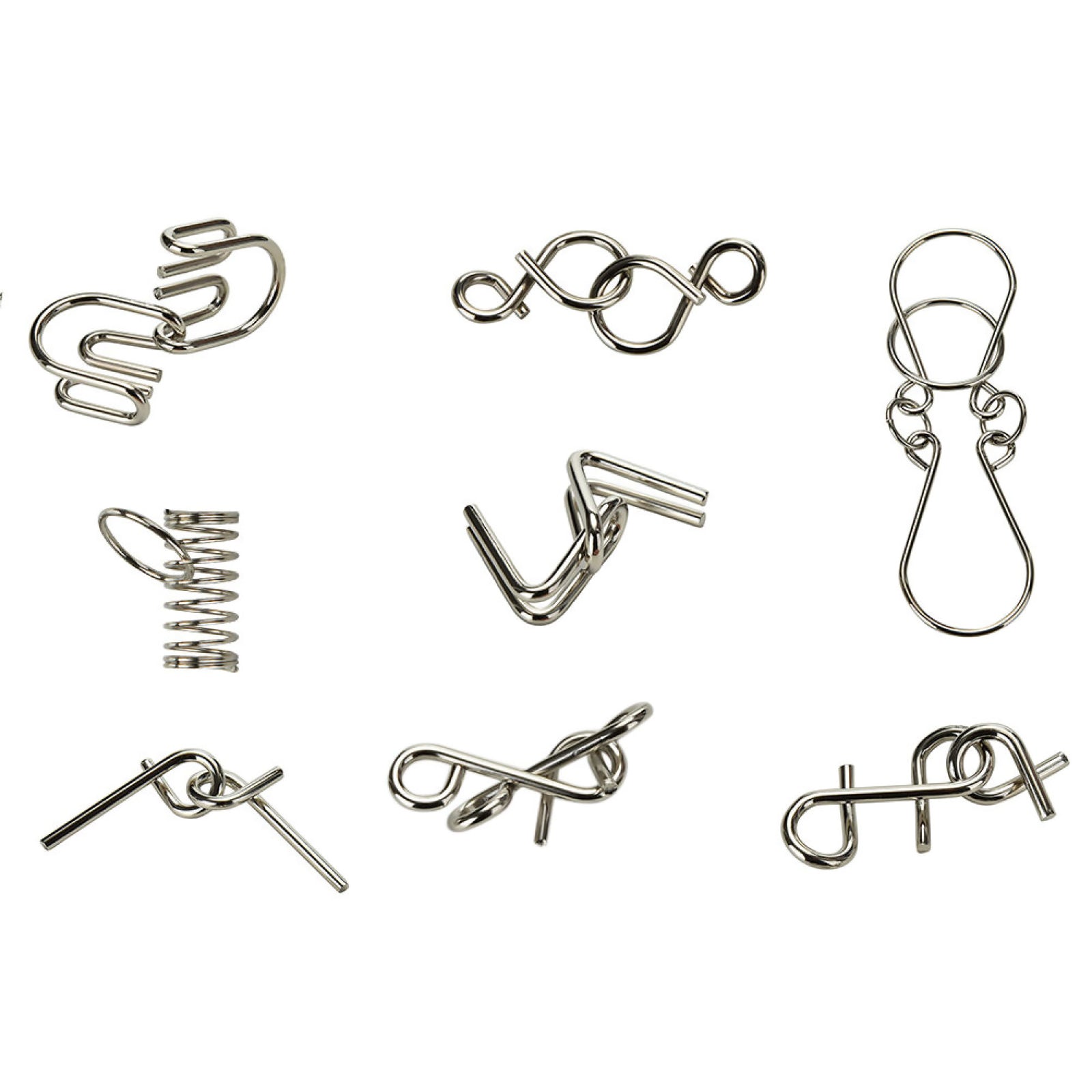 8-Piece Metal IQ Brain Teaser Set – Montessori Wire Puzzles for Kids & Adults