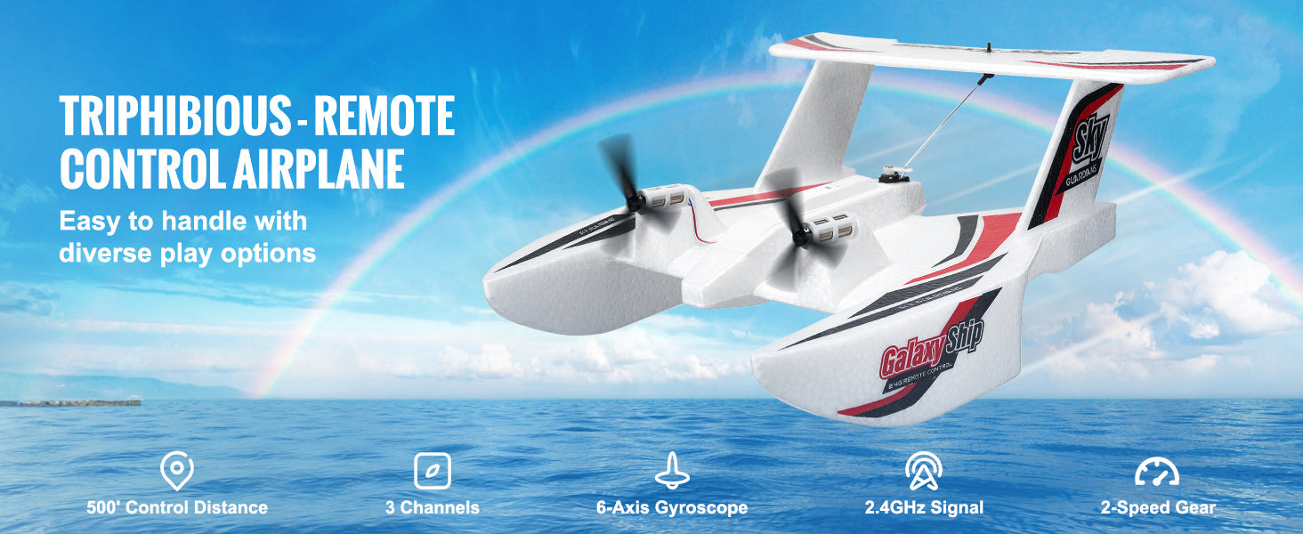 SucceBuy EPP Foam RC Plane 2.4G 3CH Glider – Sea & Land Flying