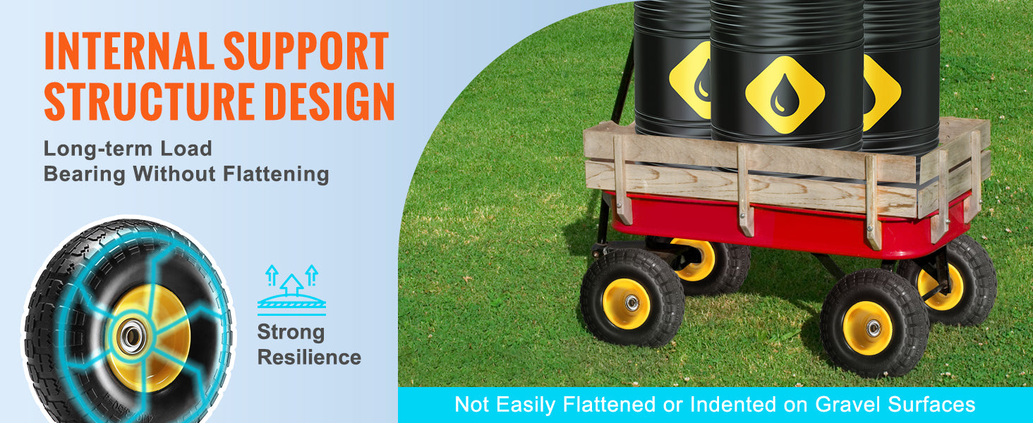 SucceBuy 10" PU Run-Flat Tires & Wheels – 2 Pack